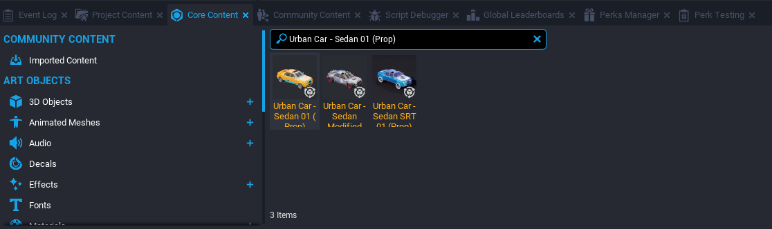 Searching Core Content for Urban Sedan