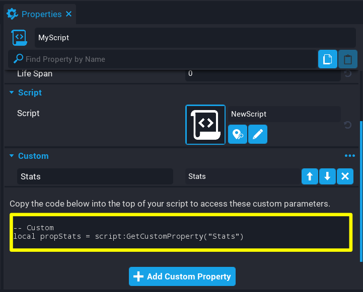 !Copy Custom Property Reference